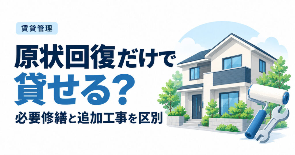 原状回復だけで貸せる？必要修繕とバリューアップ工事の線引き