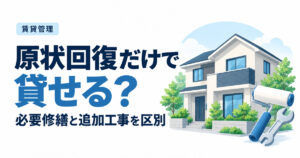 原状回復だけで貸せる？必要修繕とバリューアップ工事の線引き